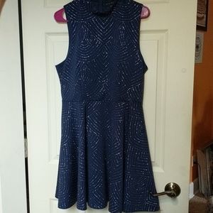 Navy Blue A-Line City Studio Dress